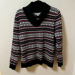 Croft & Barrow Shall Collar Winter Holiday Sweater- Size Large